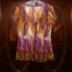 Vivid colors. Short sleeve stretch shirt